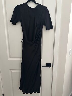 Zara Black Maxi Dress with Side Tie